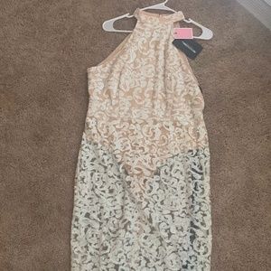 Pretty Little Thing Size 16 Nude Midi Dress